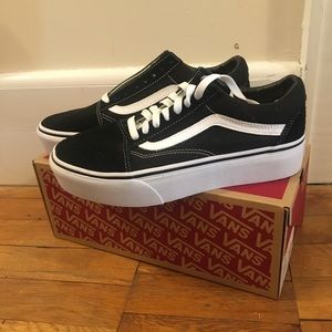 Brand new black old skool platform vans